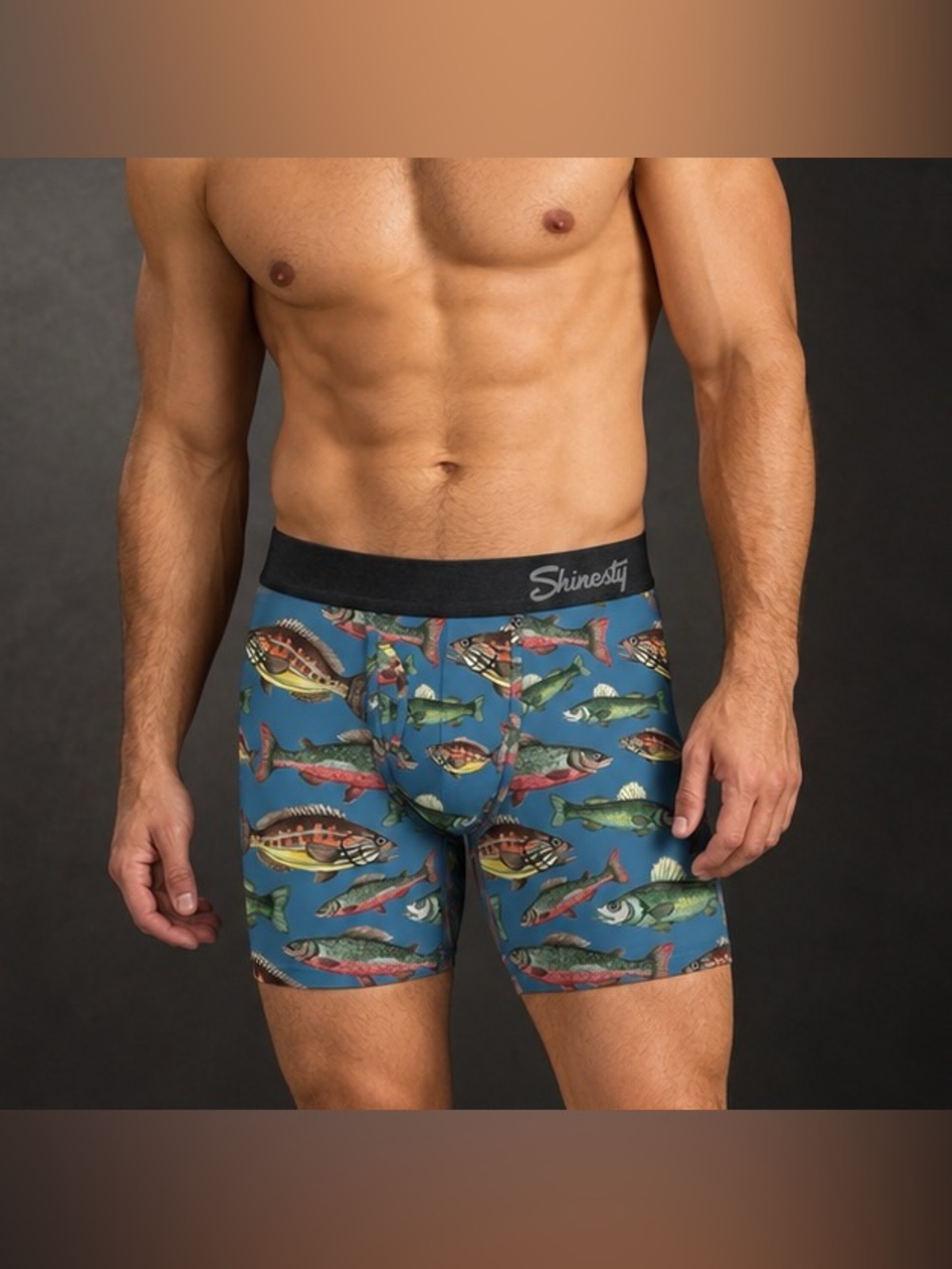 Shinesty Catch of the Day Ball Hammock Boxer Briefs Men’s L Fish NWT